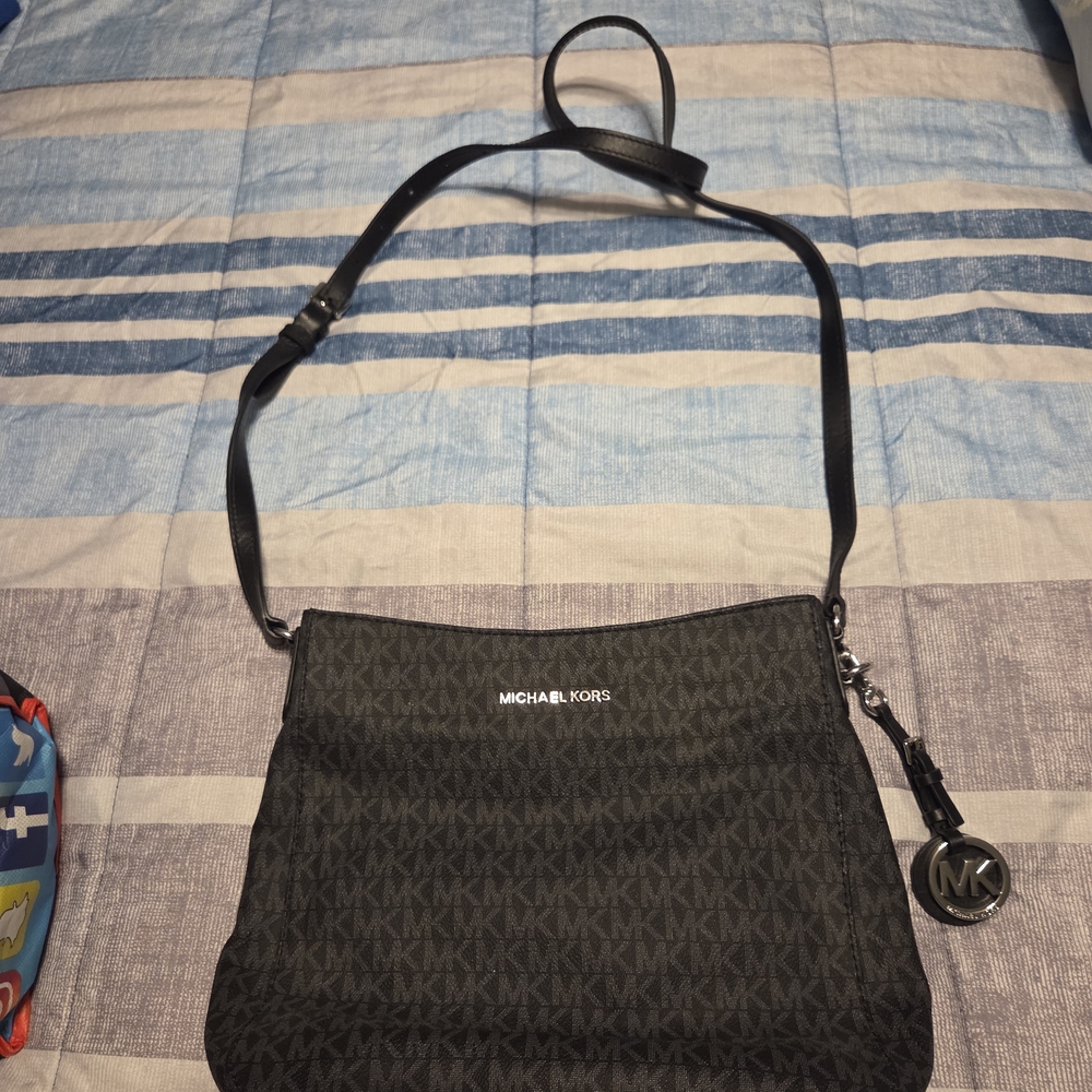 Michael Kors Black and Gray Messenger Bag